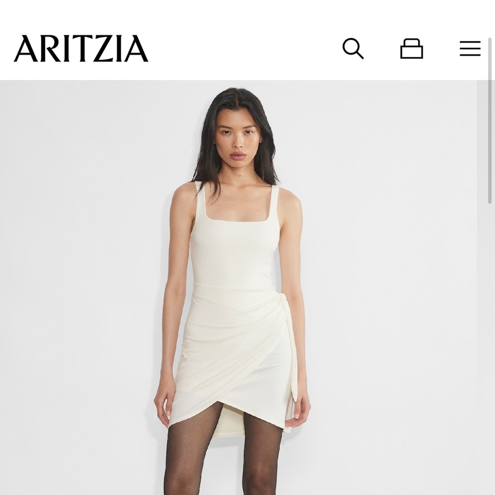 Wilfred Cream wrap Mini Dress